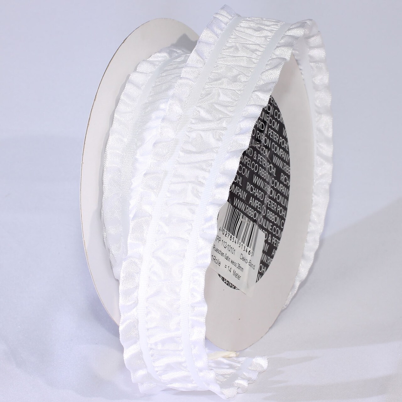 The Ribbon People White Woven Edge Ruffles Craft Ribbon 1.5" x 30 Yards